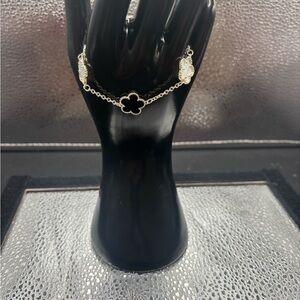 Elegant Gold and Black & Mother Of Pearl Bracelet